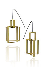 Small Top Square Earrings by Donna D'Aquino (Brass Earrings)