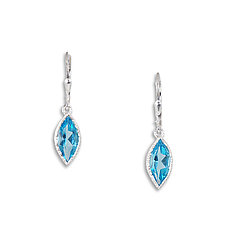 Blue Topaz Marquise Earrings by Suzanne Q Evon (Silver & Stone Earrings)