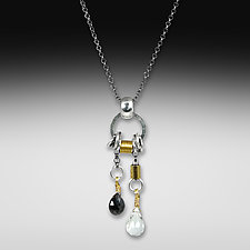 Spinel Topaz Two-Stone Drop Necklace by Suzanne Q Evon (Jewelry Necklaces)