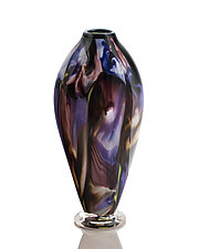 Overlay Button Vase by The Glass Forge (Art Glass Vase)