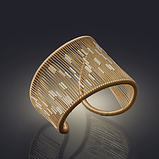 Asymmetrical Cuff with Tubes by Tana Acton (Gold & Silver Bracelet)