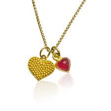 Love Always Heart Pendant by Nancy Troske (Gold Necklace)