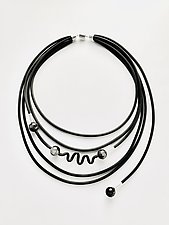 Shades of Gray Necklace by Dagmara Costello (Rubber & Stone Necklace)