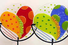 Doodle Hearts by Anne Nye (Art Glass Sculpture)