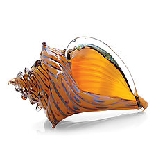 The Beach, Conch Shell by Benjamin Silver (Art Glass Sculpture)