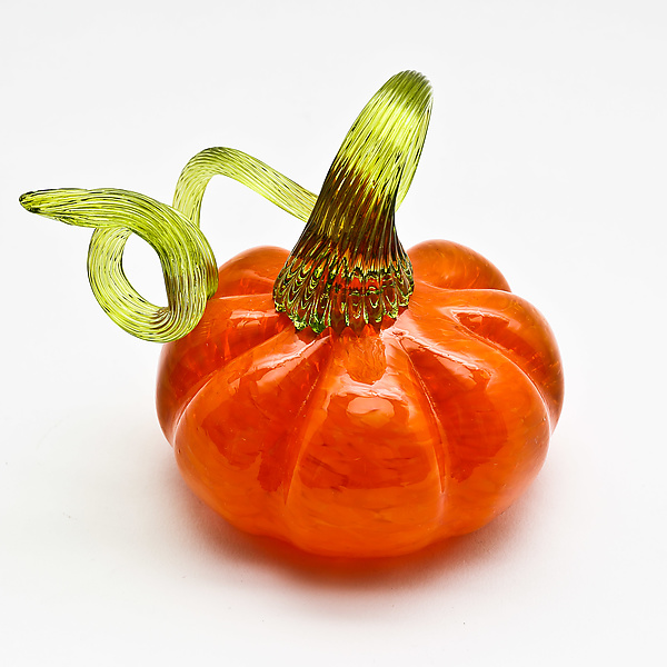 Green Stem Pumpkin - Orange by Bryan Goldenberg (Art Glass Sculpture ...