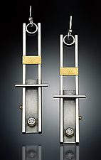 Ladder Earrings by Michele LeVett (Gold, Silver & Stone Earrings)