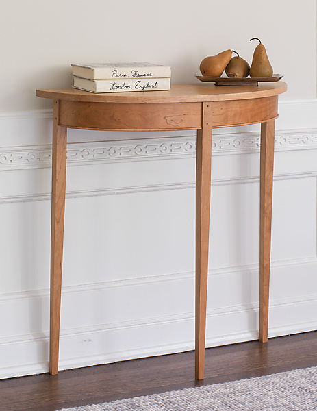 Cherry Demilune By Tom Dumke Wood Hall, Cherry Demilune Console Table