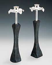 Tall Petal Candlesticks by Nicole and Harry Hansen (Metal Candleholder)