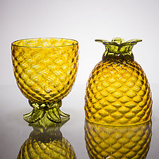 Pair of Small Pineapple Glasses by Andrew Iannazzi (Art Glass Drinkware)