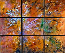 A New Day in Nine Panels by Cynthia Miller (Art Glass Wall Sculpture)