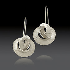 Double Orbit Drop Earrings by Lisa D'Agostino (Silver Earrings)