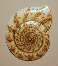 Nautilus Amberious by Michael Dupille (Art Glass Wall Sculpture)