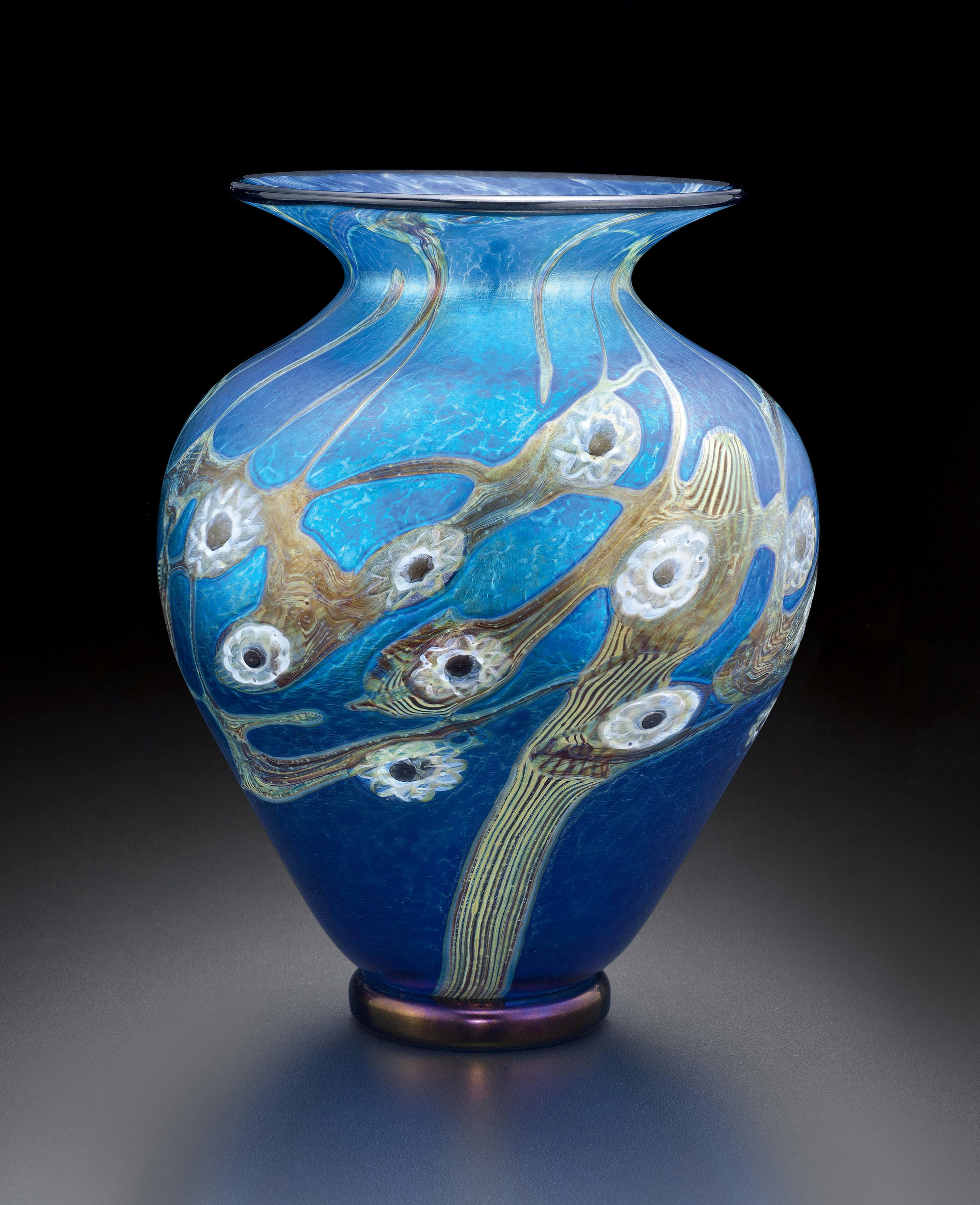 Midnight Blossom Vase By David Lindsay Art Glass Vase Artful Home