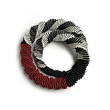 Mondrian Red Necklace by Sophia Hu (Polyester & Stainless Steel Necklace)
