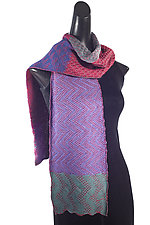 Doubleknit Lace Colorblock Scarf by Robin Bergman (Knit Scarf)