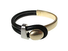 Black Mix-Match Leather Bracelet Set by Erica Zap (Leather & Metal Bracelets)