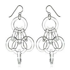 Cluster Chain Earrings by Roxann Slate (Art Glass Earrings)