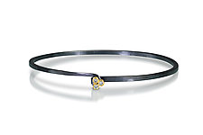 Hook Bracelet with Diamond Trio by Karin Jacobson (Gold, Silver & Stone Bracelet)