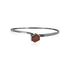 Ruby Hexagon Bracelet by Karin Jacobson (Gold, Silver & Stone Bracelet)