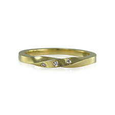 Torus Ring with 3 Diamonds by Karin Jacobson (Gold, Silver & Stone Ring)