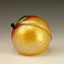 Gold Iridescent Venetian Fruit by Orient & Flume Art Glass (Art Glass Paperweight)
