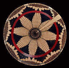 Navajo Wedding Basket Sculpture by Keoni Carlson (Wood Platter)