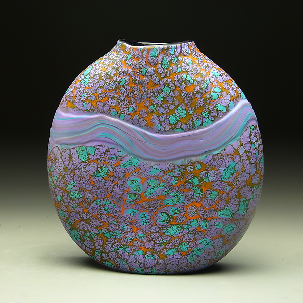 Purple Strata Vase By Thomas Spake Art Glass Vase