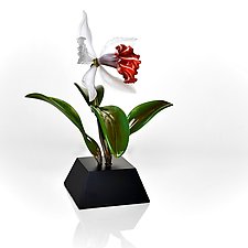 Cattleya Purpurata Orchid by Hung Nguyen (Art Glass Sculpture)