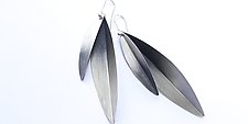 Double Feather Earrings by Laurette O'Neil (Silver Earrings)