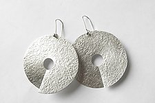 Severed Moon Earrings by Laurette O'Neil (Silver Earrings)