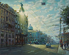 Dawn Over Nevsky Prospect by Cathy Locke (Oil Painting)
