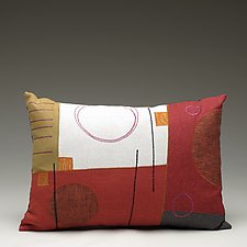 Three Lines by Susan Hill (Cotton, Linen & Silk Pillow)