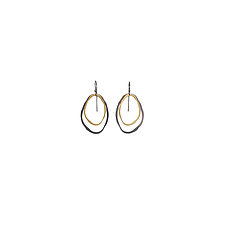 Rough-Cut Two-Tone Earrings by Lisa Crowder (Gold & Silver Earrings)