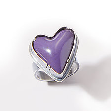Heart Ring by Lisa Crowder (Gold, Silver & Enamel Ring)