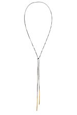 Long Bar Lariat Necklace by Lisa Crowder (Gold & Silver Necklace)
