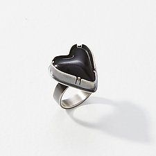 Heart Ring by Lisa Crowder (Gold, Silver & Enamel Ring)