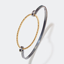 Hatch Oval Cuff by Lisa Crowder (Gold & Silver Bracelet)