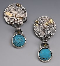 Long Night Moon Earrings by Nina Mann (Gold, Silver & Stone Earrings)