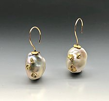Chanda Earrings by Nina Mann (Gold & Pearl Earrings)