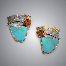 Ithaca Peak Earrings by Nina Mann (Gold, Silver & Stone Earrings)