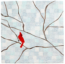 A Cardinal in Winter by Catherine Kleeman (Fiber Wall Hanging)