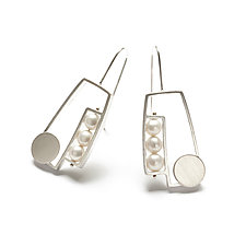 Split Rectangle Earrings by Ashka Dymel (Pearl Earrings)