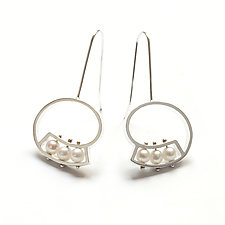 Swirl Earrings by Ashka Dymel (Silver & Pearl Earrings)
