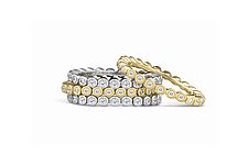 Cono Diamond Forever Stack Bands by David Melnick (Gold & Silver Ring)