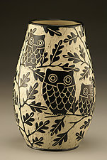 Owl Family Vase: Small by Jennifer Falter (Ceramic Vase)
