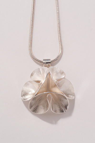 Gold Leaf and Silver Flower Necklace