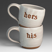 His and Hers Mugs by Lulu Ceramics (Ceramic Mug)