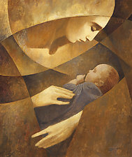 Mother & Child (yellow) by J. Kirk Richards (Giclee Print)