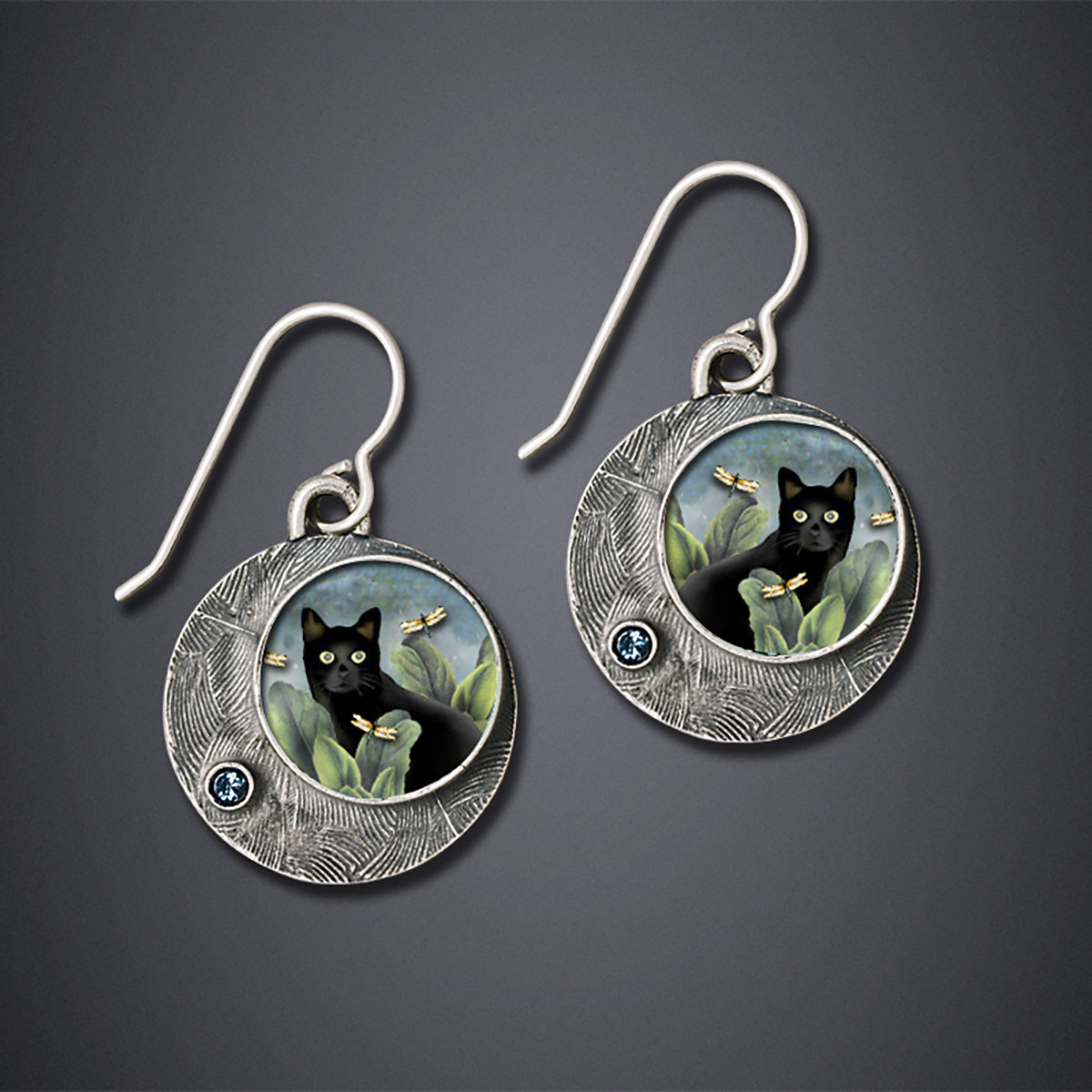 Dangle Earrings Halloween earrings Gift for Her Black Cat Clinging Earrings